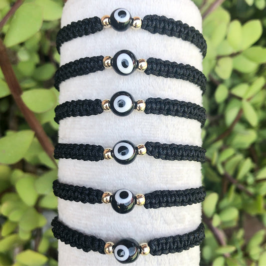 Black Glass Ojo Bracelet