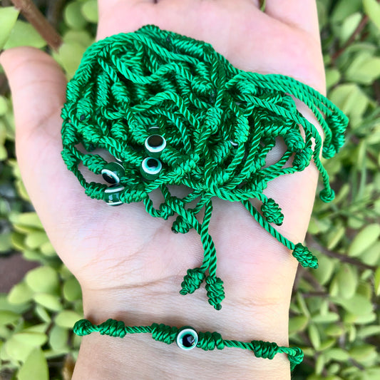 Green Eye 7 Knots Bracelet